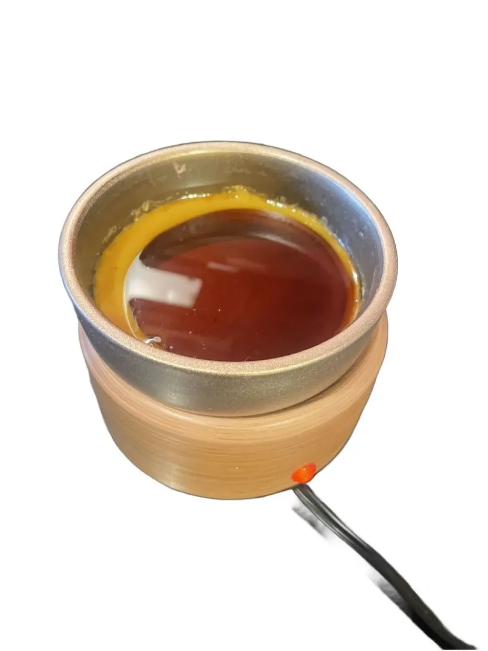 Sleek Contemporary 2 in 1 Flameless Candle Warmer Classic Pewter & Walnut Design